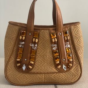 Cole Haan Sidney Straw Embellished Mini Bag